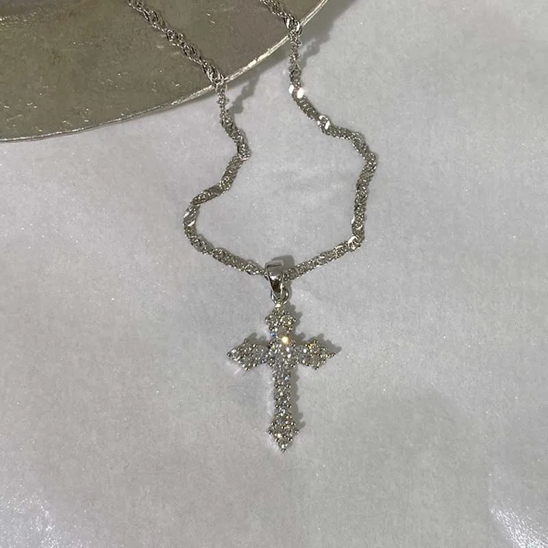 Crystal Cross Pendant Necklace