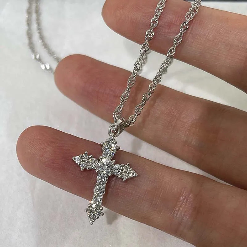 Crystal Cross Pendant Necklace