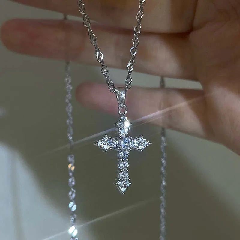 Crystal Cross Pendant Necklace