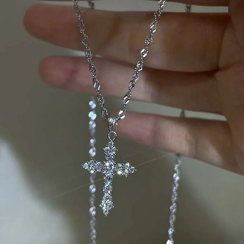 Crystal Cross Pendant Necklace