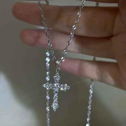 Crystal Cross Pendant Necklace